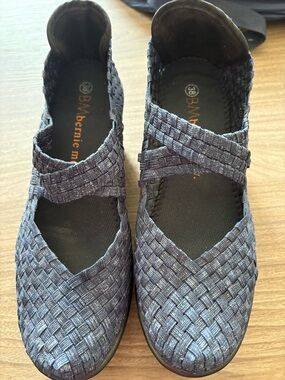 bernie mev. Woven Mary Jane Flats in Navy